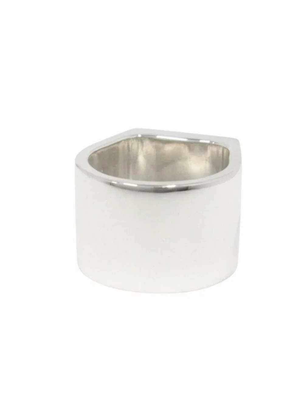 Gucci Polished Square Signet Wide Ring Seal Stand Silver - Picture 2 of 5